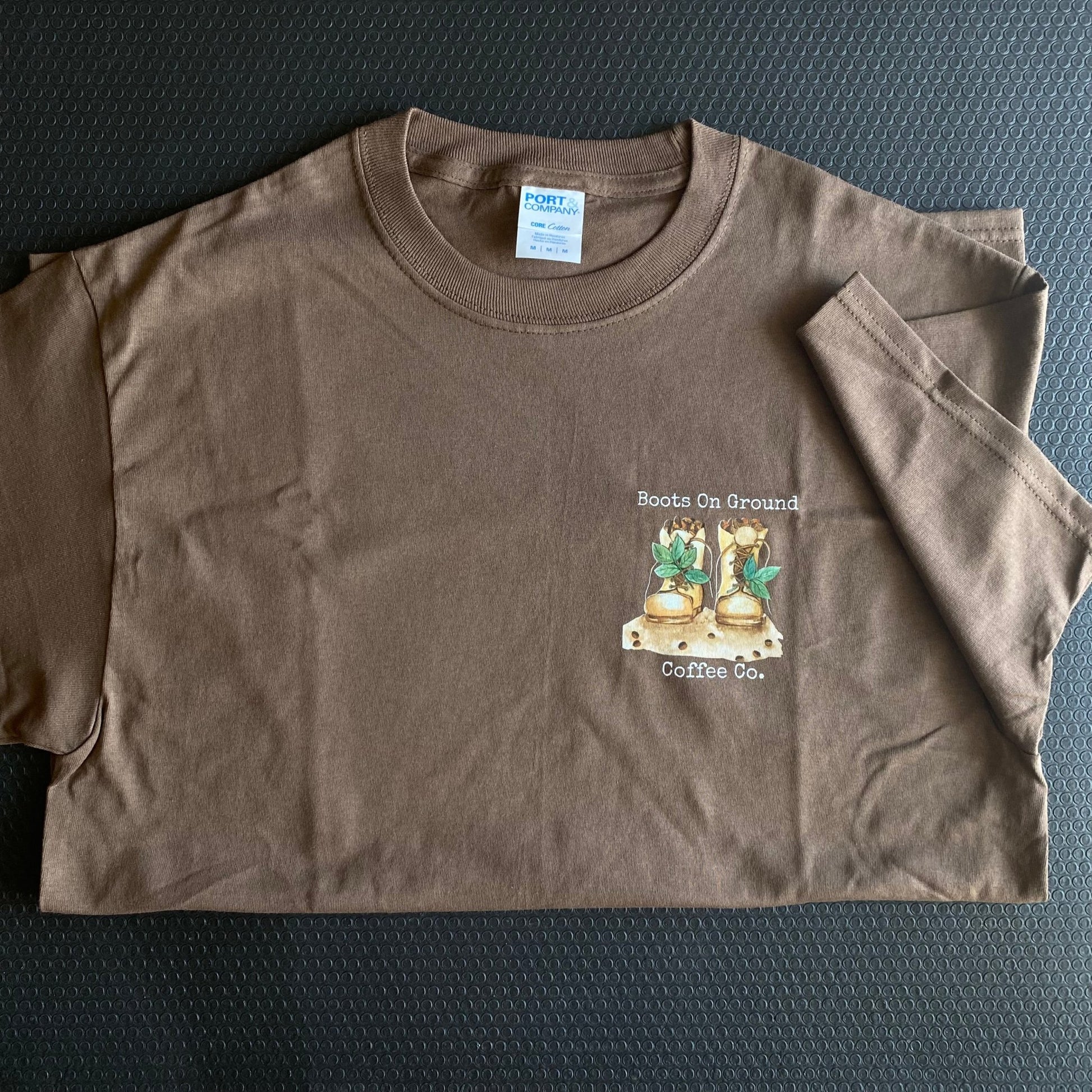 Brown Logo Tee - Boots on ground coffee co