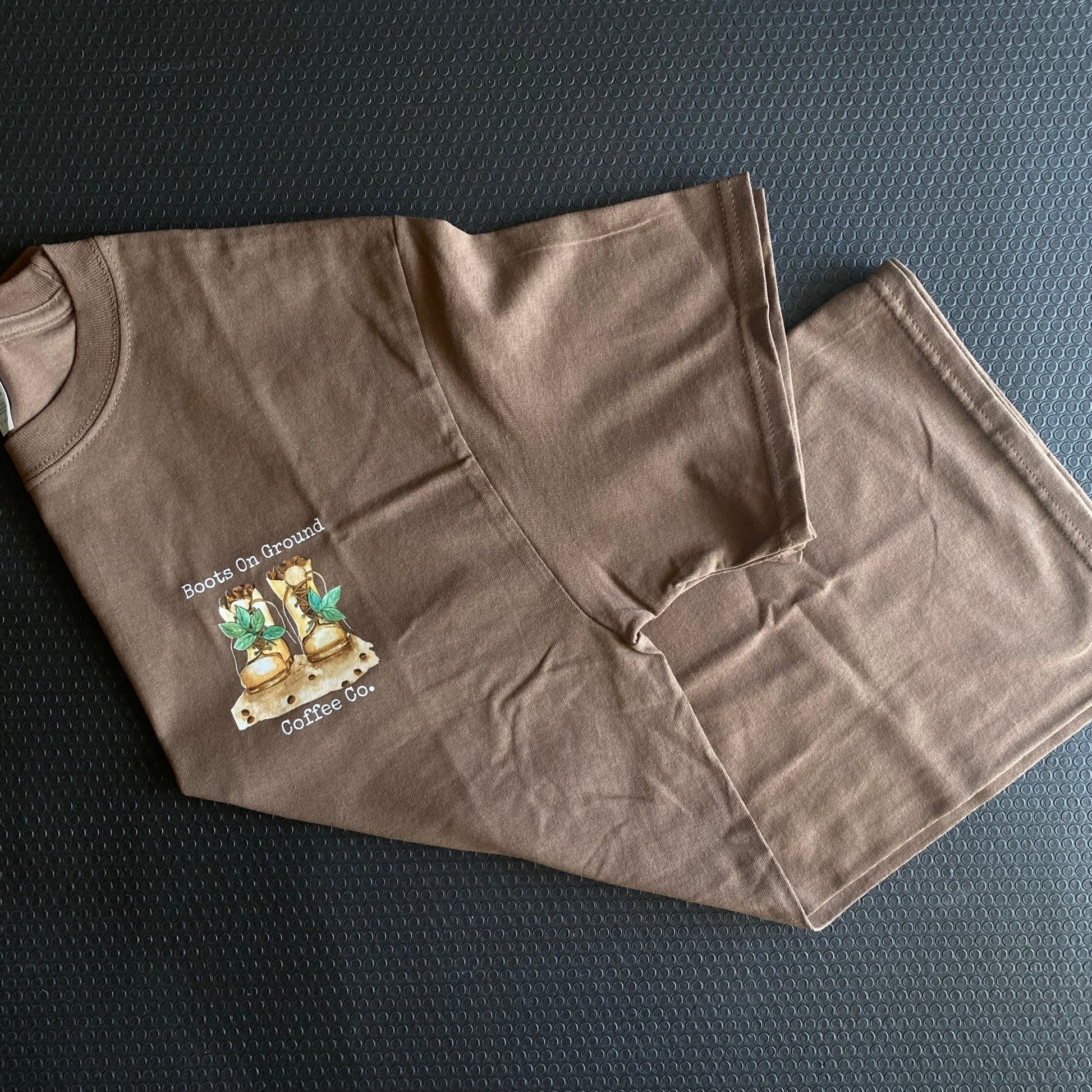 Brown Logo Tee - Boots on ground coffee co