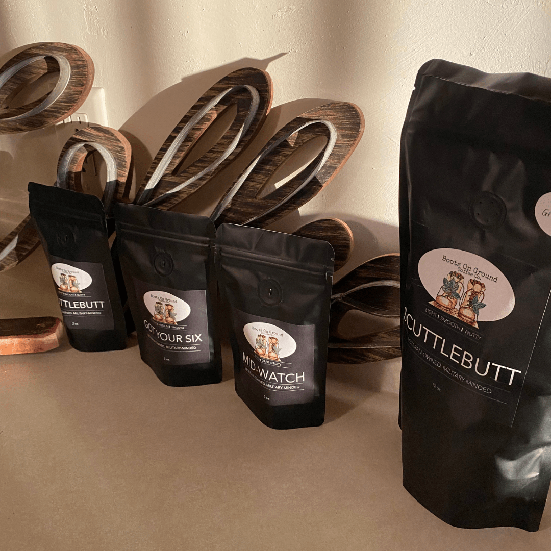 Fresh Roasted Gourmet Coffee Sampler Set - 3 Pack - Boots on ground coffee coCoffee Grounds