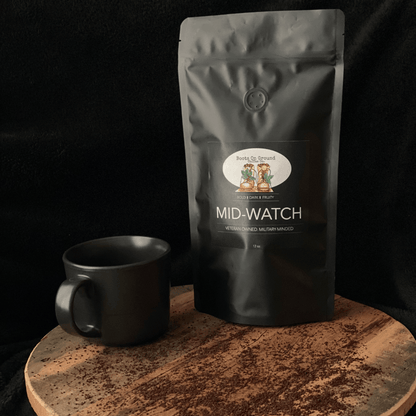 "Mid Watch" Fresh Roasted 12 oz Bag of Gourmet Coffee - Boots on ground coffee coCoffee Grounds