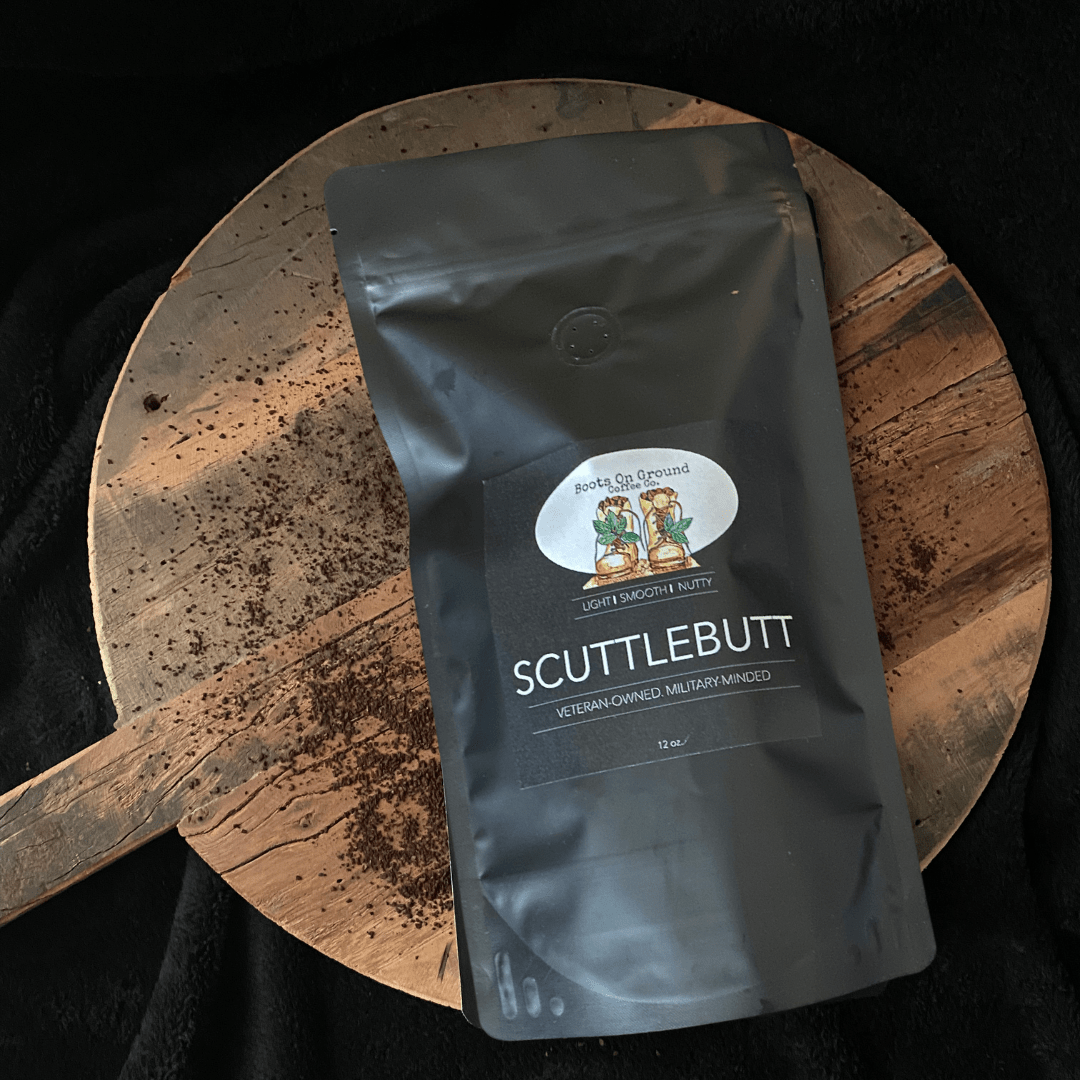 "Scuttlebutt" Fresh Roasted 12 oz Bag of Gourmet Coffee - Boots on ground coffee coCoffee Grounds