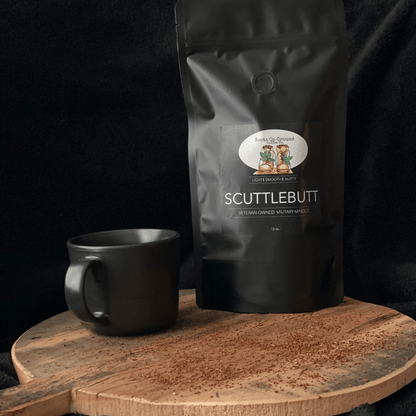 "Scuttlebutt" Fresh Roasted 12 oz Bag of Gourmet Coffee - Boots on ground coffee coCoffee Grounds